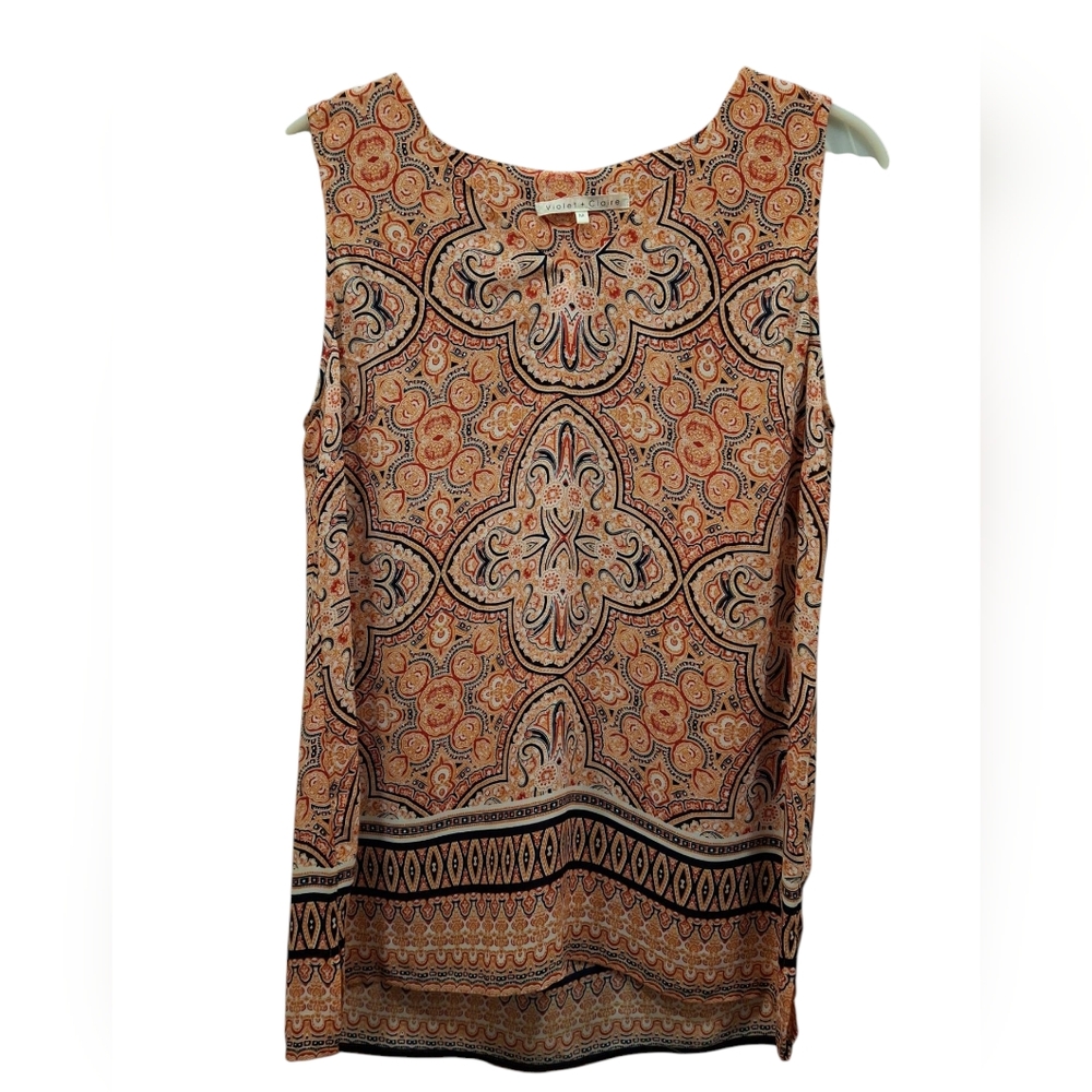 "VIOLET + CLAIRE" Ladies Sz. M, 100% Polyester, Boho Chic, Top.